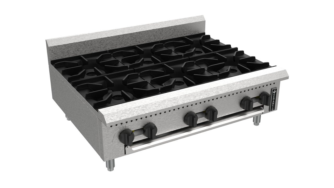 Venancio PHP36G-CT 36" Countertop Hot Plate with 6 Burners, Prime Series - TheChefStore.Com