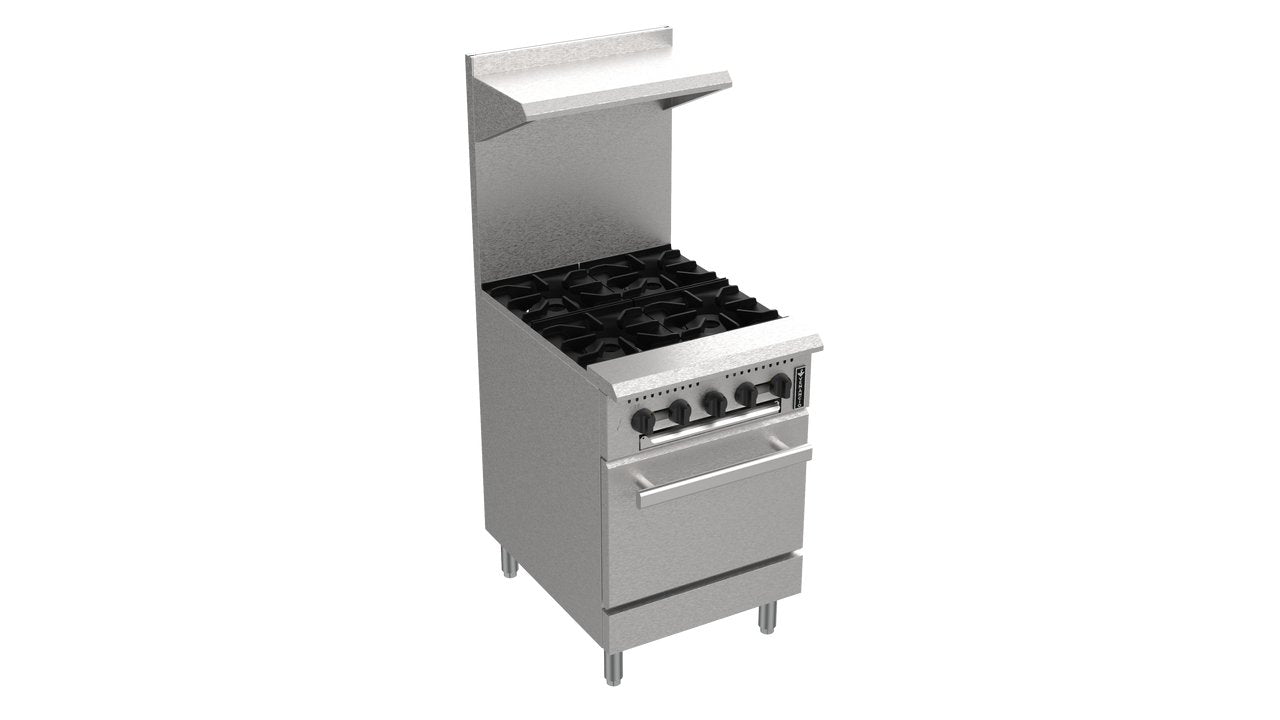 Venancio PRO24G-ST 24" Range with 4 Burners and 1 Oven, Prime Series - TheChefStore.Com