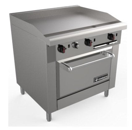 Venancio R36ST-36G 36" Elite Combo Range with 3 Manual Griddle on right, 1 Oven, Restaurant Series - TheChefStore.Com