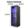 Vinotemp EL - 168COMM Backlit Series Commercial 168 Single - Zone Wine Cooler, Left Hinge, 141 Bottle Capacity, in Black (EL - 168COMM - L) - TheChefStore.Com