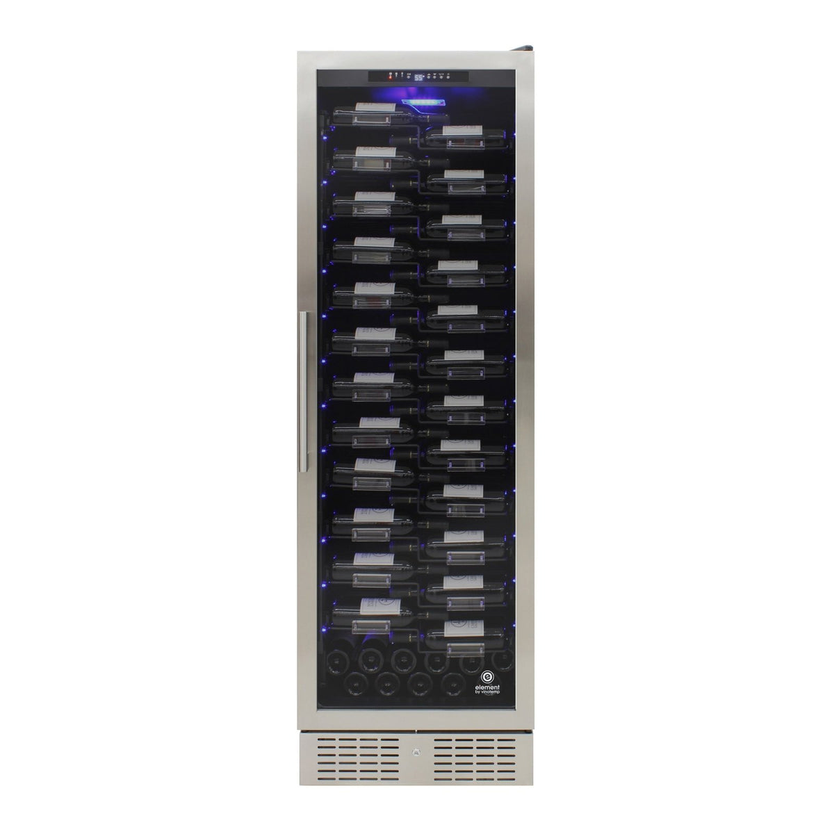 Vinotemp EL - 168ZZ - SSD Connoisseur Series Single - Zone Wine Cooler with Forward Facing Label Racking, 157 Bottle Capacity, in Stainless Steel - TheChefStore.Com