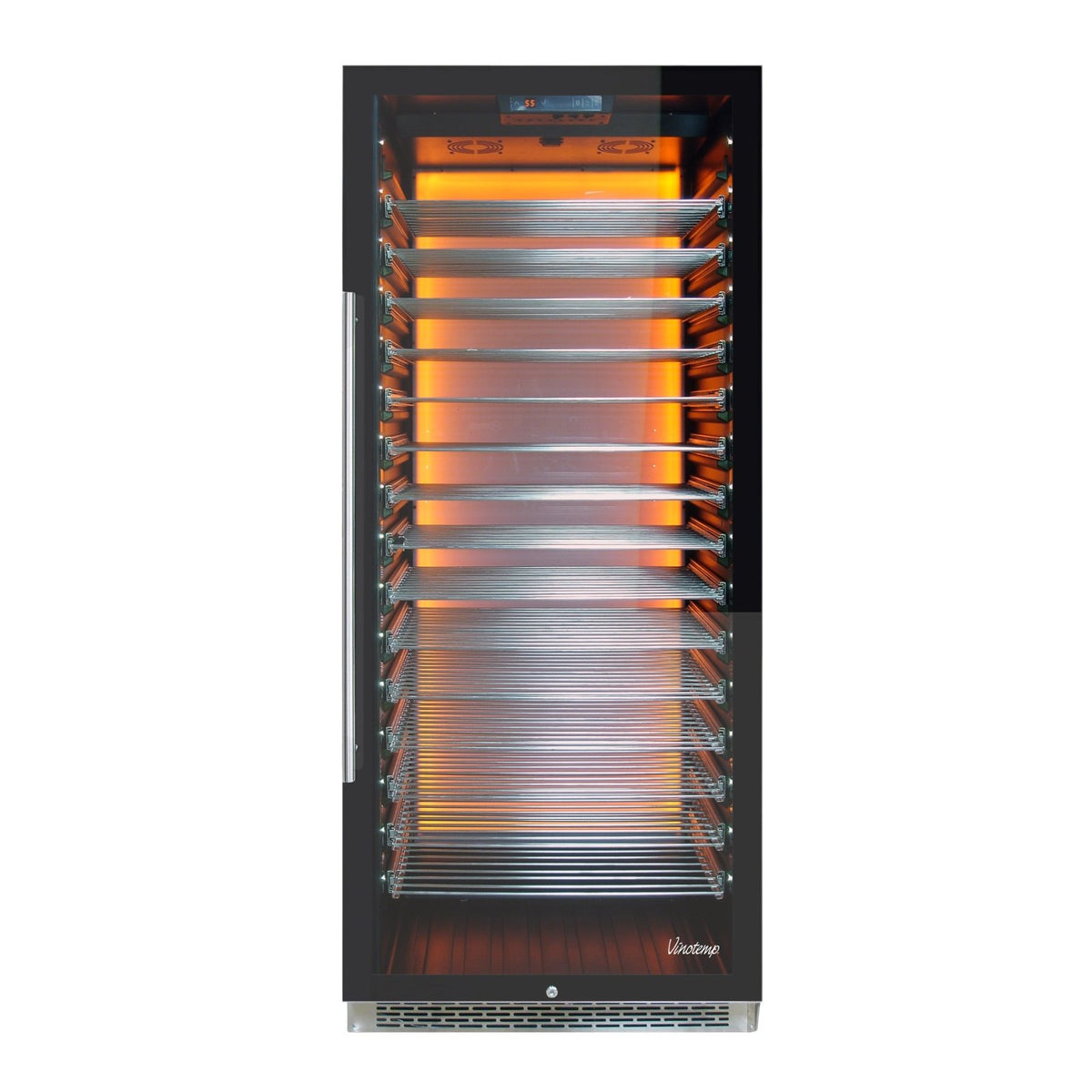 Vinotemp EL - 300COMM Backlit Series Commercial 300 Wine Cooler, Right Hinge, 188 Bottle Capacity, in Black - TheChefStore.Com