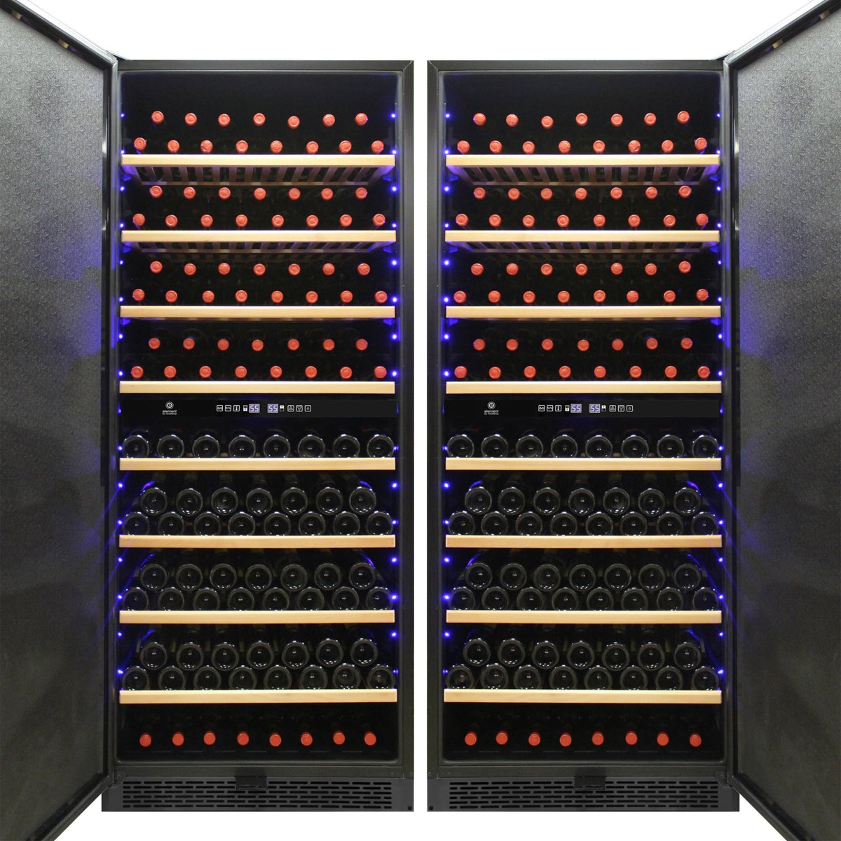 Vinotemp EL - 300GFEB Garage Dual - Zone Large Capacity Wine Cooler, Left Hinge, 300 Bottle Capacity, in Black (EL - 300GFEB - L) - TheChefStore.Com