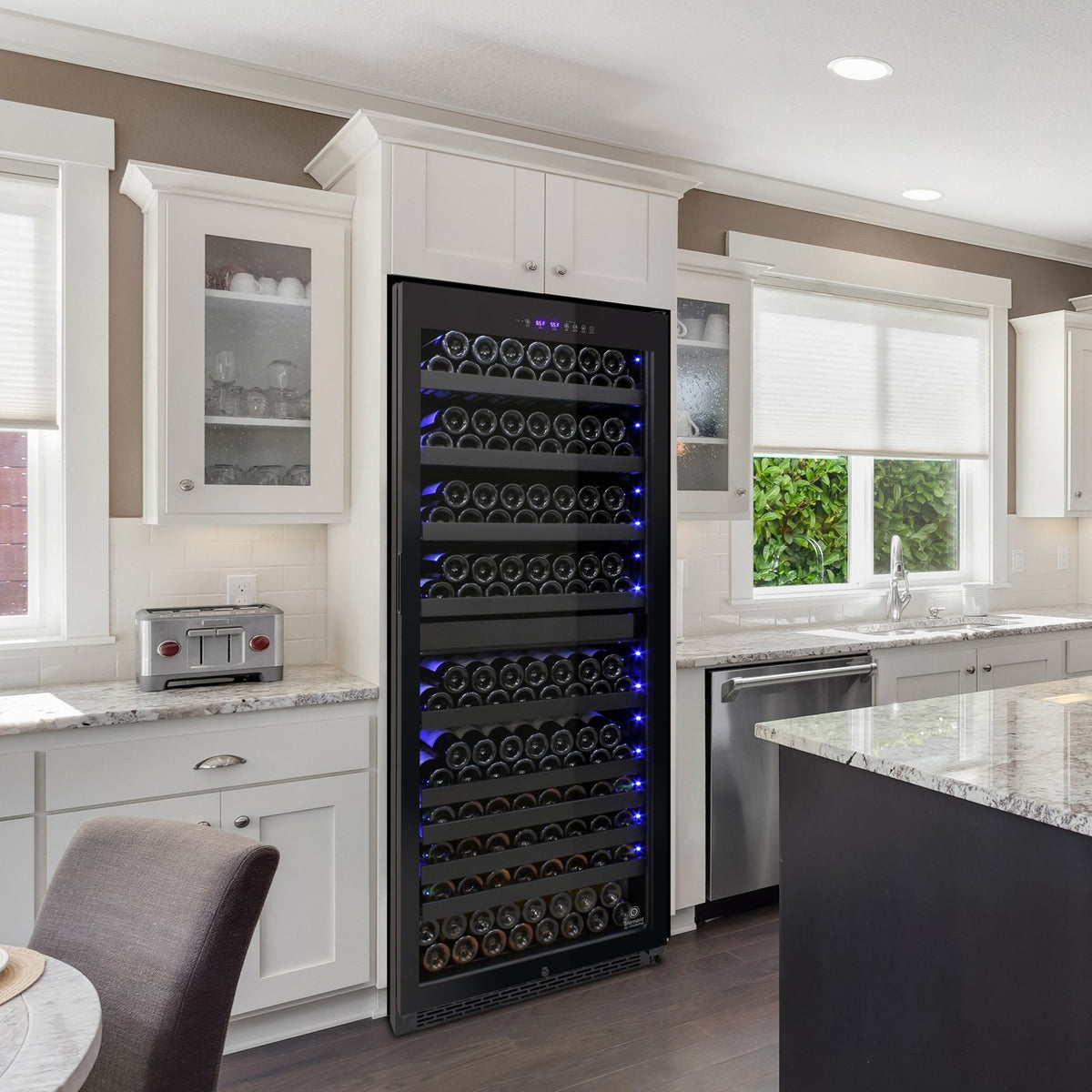 Vinotemp EL - 300TS Butler Series Dual - Zone Wine Cooler, 228 Bottle Capacity, in Black - TheChefStore.Com