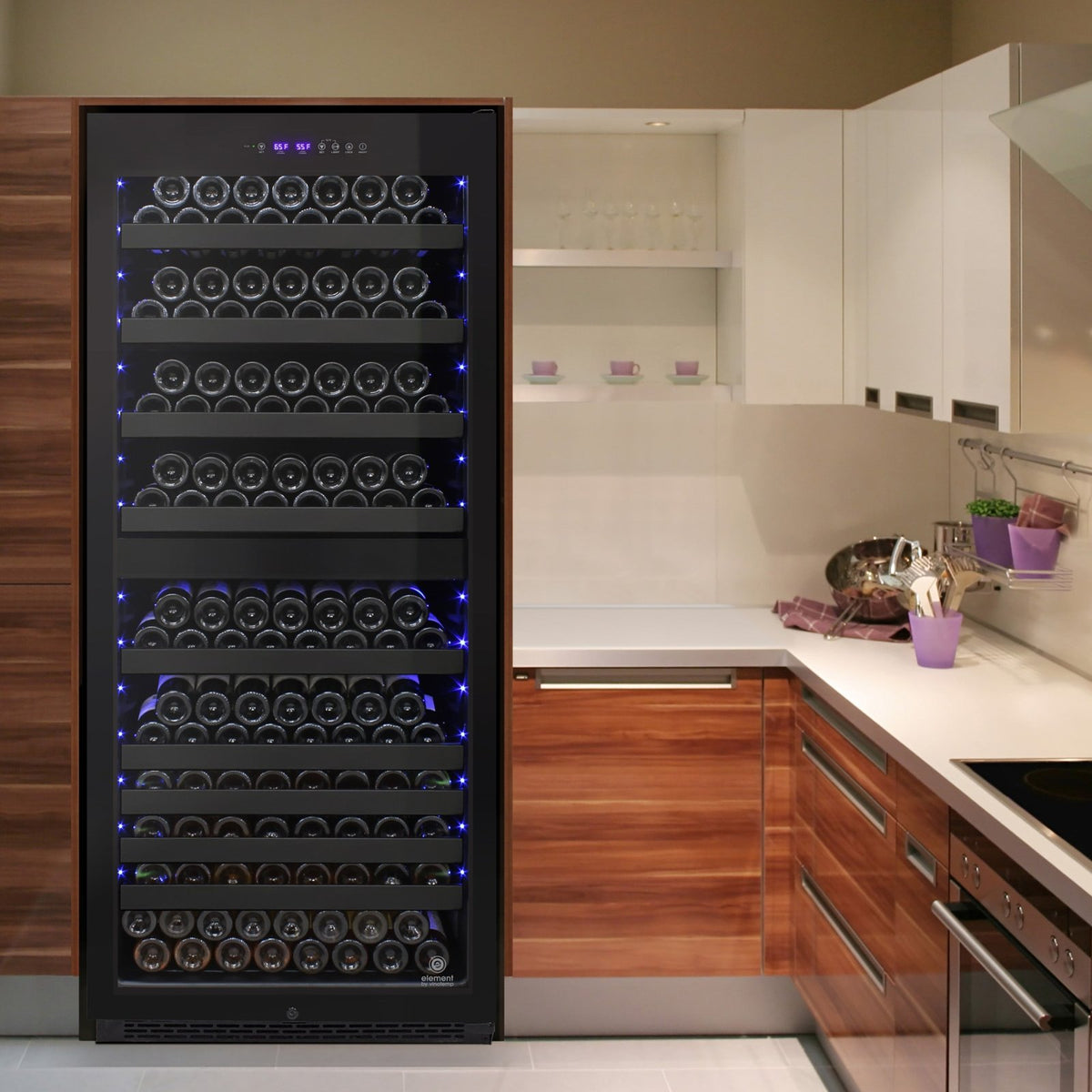 Vinotemp EL - 300TS Butler Series Dual - Zone Wine Cooler, 228 Bottle Capacity, in Black - TheChefStore.Com