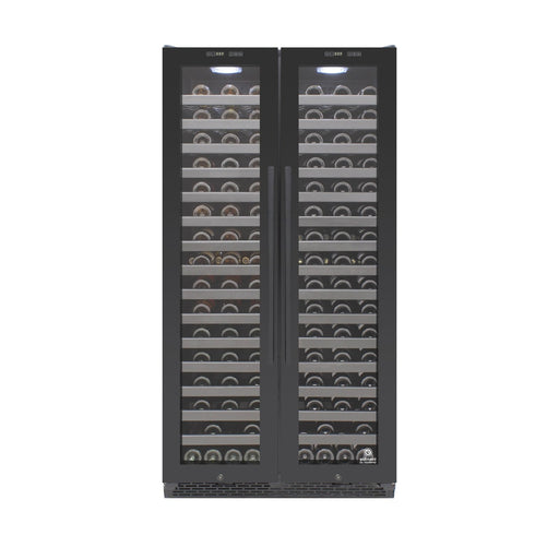 Vinotemp EL - 36TD180 Butler Series 36 - Inch Double - Door Wine Cooler, 180 Bottle Capacity, in Black - TheChefStore.Com