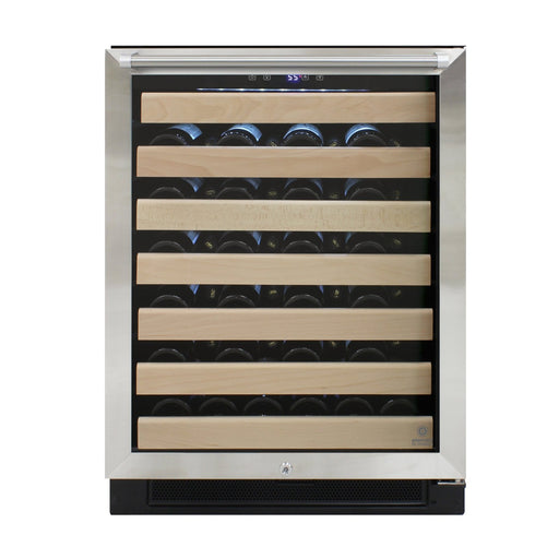 Vinotemp EL - 54SDTH Connoisseur Series Single - Zone Wine Cooler with Top Pole Handle, 54 Bottle Capacity, in Stainless Steel - TheChefStore.Com