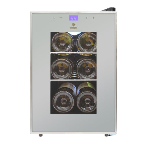 Vinotemp EL - 6SILST Eco Series Compact Single - Zone Wine Cooler with Touch Screen Controls, 6 Bottle Capacity, in Silver - TheChefStore.Com