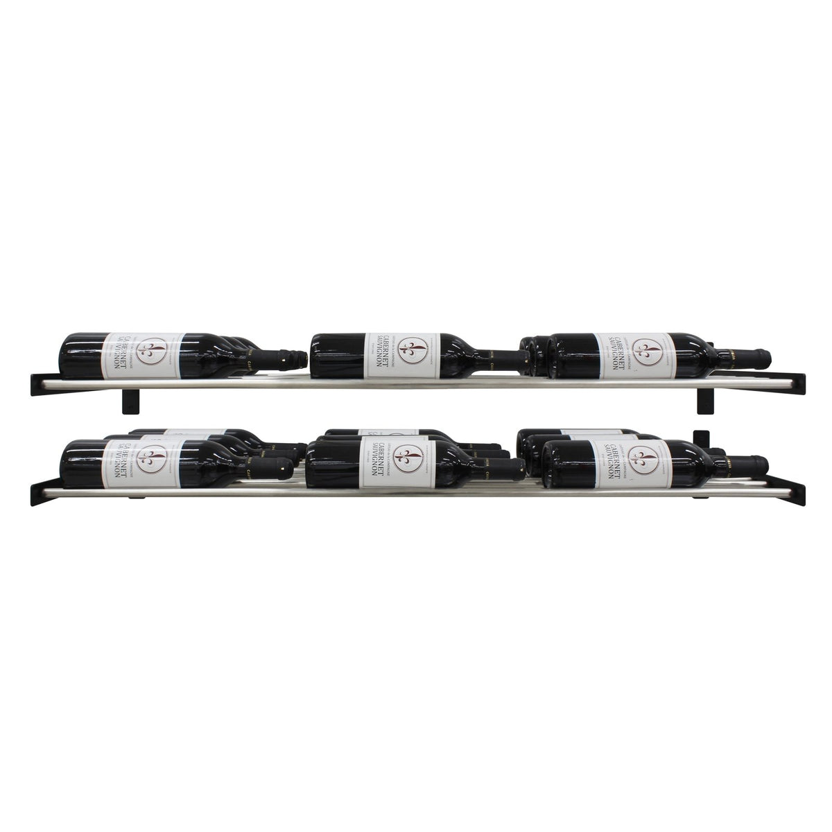 Vinotemp EP - 3DHZRACK Epicureanist Wall - Mounted Horizontal Display Wine Rack, 3 Bottles Deep, in Stainless Steel - TheChefStore.Com