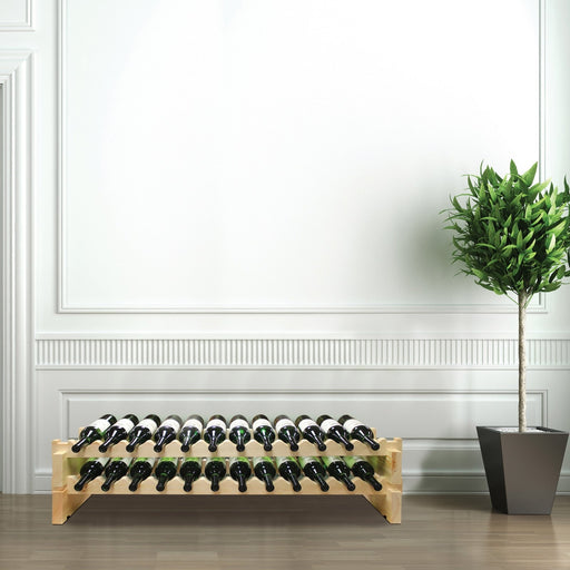 Vinotemp EP - 4472 - 24 Modular Wine Rack, 2 x 12, 24 Bottle Capacity, in Natural (EP - 4472 - 24 - C) - TheChefStore.Com