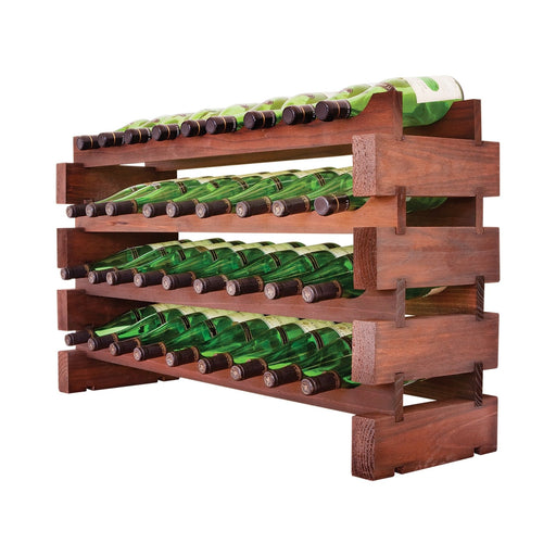 Vinotemp EP - 4472 - 36 Modular Wine Rack, 4 x 9, 36 Bottle Capacity, in Cherry (EP - 4472 - 36S) - TheChefStore.Com