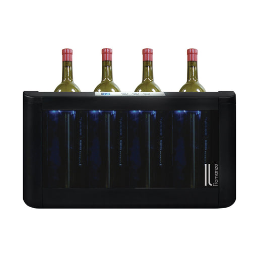 Vinotemp IL - OW004 Il Romanzo Series Single - Zone Open Display Thermoelectric Wine Cooler, 4 Bottle Capacity, in Black - TheChefStore.Com