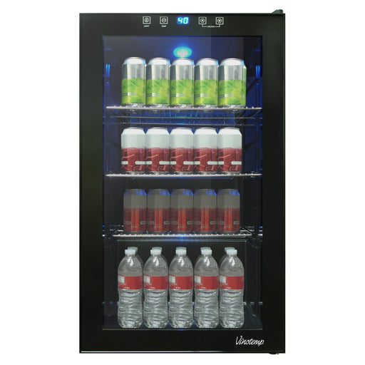 Vinotemp VT - BC34 - TS Butler Series Beverage Cooler with Touch Screen Controls, 80 12 oz Can Capacity, in Black - TheChefStore.Com
