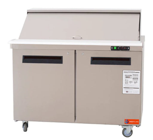 Westlake WKSR - 48BM 48" Double Door Mega Top Sandwich Prep Table Refrigerator, Stainless Steel - TheChefStore.Com