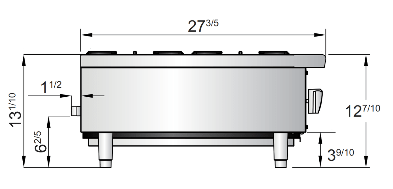 Atosa ACHP-2 12" 2 Burner Countertop Hotplate, Total 64,000 B.T.U. - TheChefStore.Com