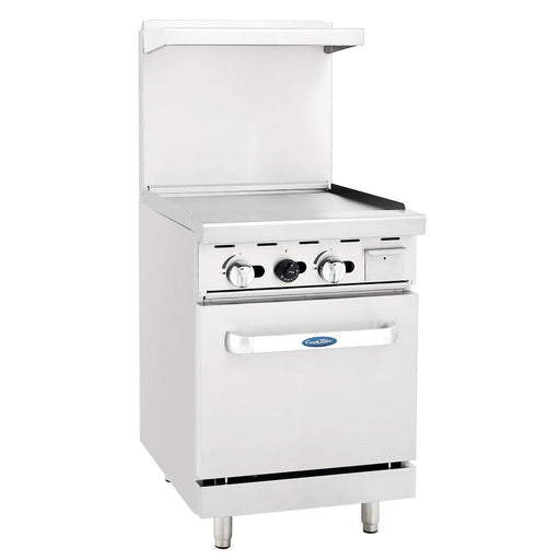 Atosa AGR-24G 24" Gas Range with 24" Griddle,, 1 20" Oven, 2 Oven Racks, Castors Included - TheChefStore.Com