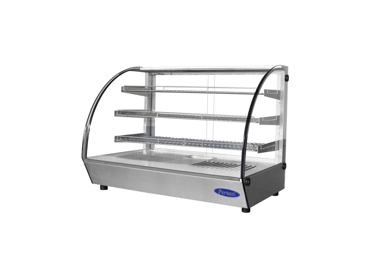 Atosa CHDC-56 Countertop Heated Curved Display Case, 5.6 cu ft, 3 Stainless Steel Shelves - TheChefStore.Com