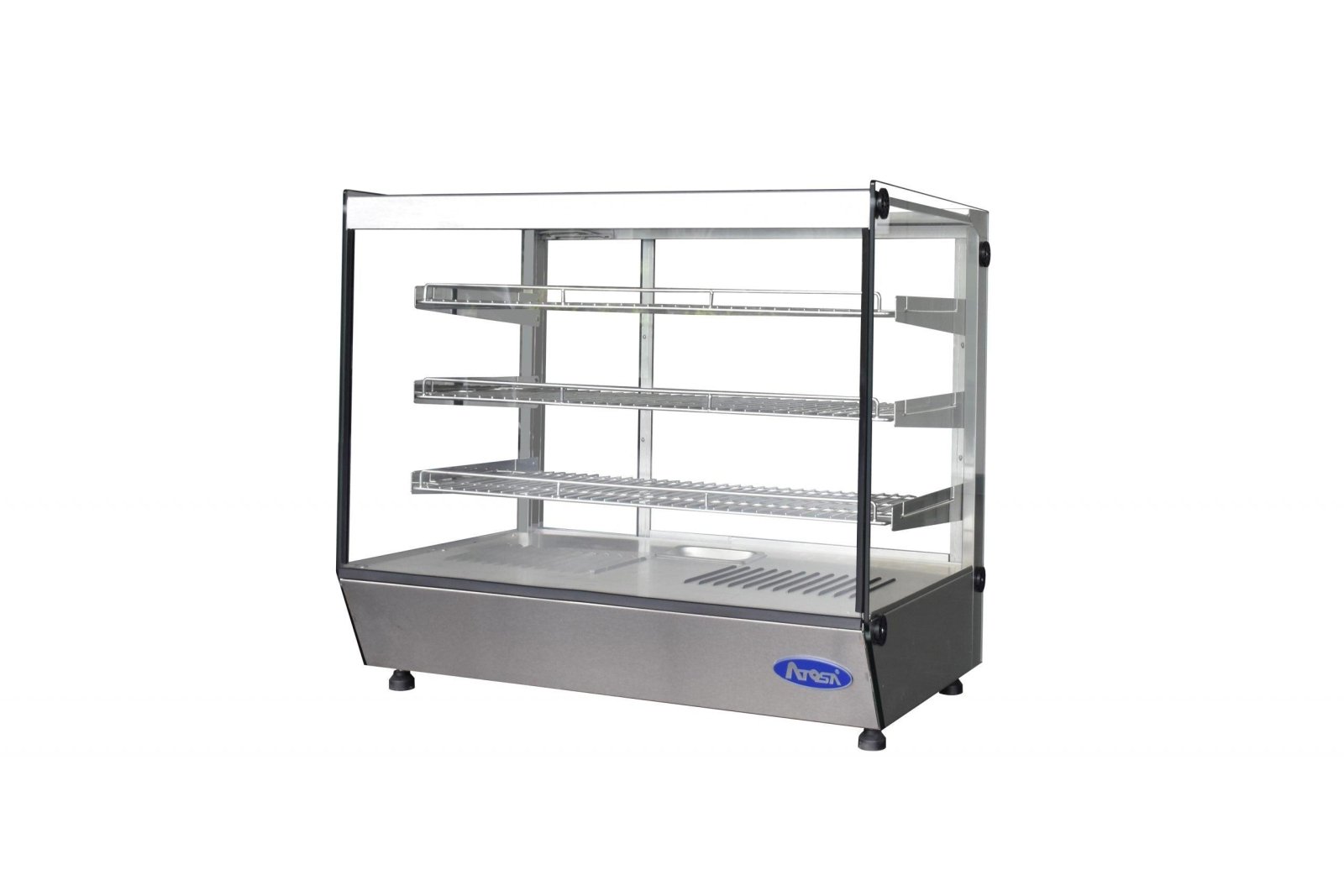 Atosa CHDS-53 Countertop Heated Square Display Case, 5.3 cu ft, 3 Stainless Steel Shelves - TheChefStore.Com