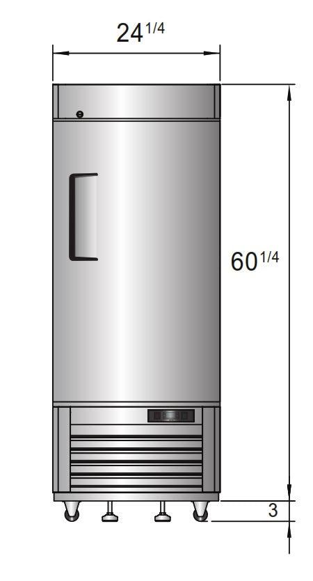 Atosa MBF8520GR Bottom Mount Low Height Reach In Freezer, 24" Wide x 63" High, 8.3 cu. ft - TheChefStore.Com