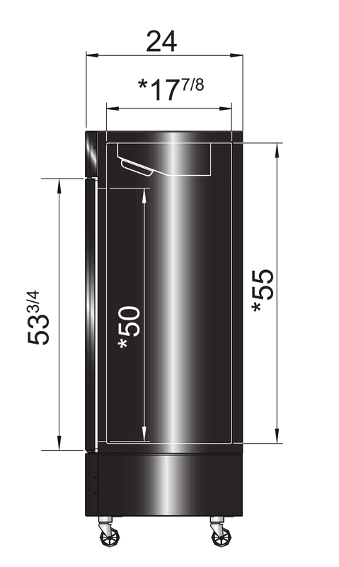 Atosa MCF8725GR 24.2" 1 Door Black Exterior Glass Door Refrigerator Merchandiser, 11.1 Cu. Ft. - TheChefStore.Com