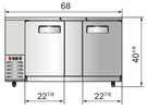 Atosa SBB69GGRAUS1 68" 2 Door Shallow Depth Back Bar Cooler With Glass Doors, 18.6 Cu. Ft., Stainless Steel Exterior - TheChefStore.Com
