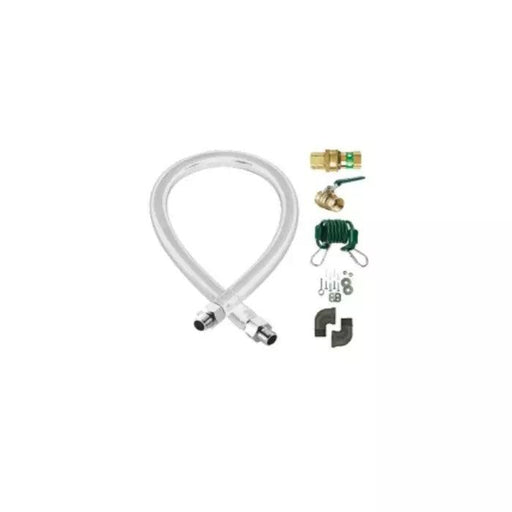 Atosa WA300001 Gas Flex Hose, 3/4" x 4ft w/ Quick Disconnect w/ (2) Elbows, Includes: Restraining Device & Gas Valve - TheChefStore.Com