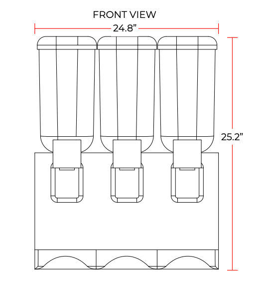 Coldline BD35-PUMP 25" Triple Bowl Beverage Dispenser with Pump Spray System - TheChefStore.Com