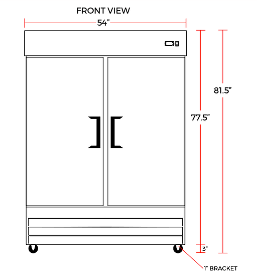 Coldline C-2RE 54" Double Solid Door Reach-In Refrigerator - TheChefStore.Com