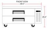 Coldline CB48 48" 2 Drawer Stainless Steel Refrigerated Chef Base - TheChefStore.Com