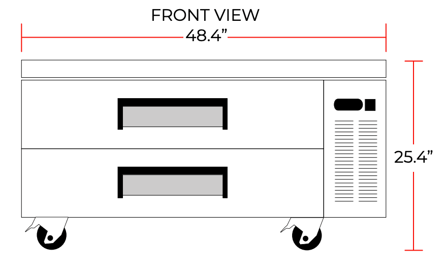 Coldline CB48 48" 2 Drawer Stainless Steel Refrigerated Chef Base - TheChefStore.Com