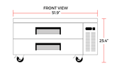 Coldline CB52 52" 2 Drawer Stainless Steel Refrigerated Chef Base - TheChefStore.Com