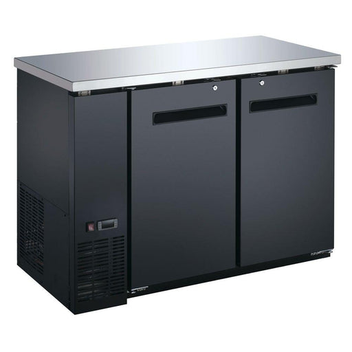 Coldline CBB-48 48" Black Counter Height Narrow Solid Door Back Bar Refrigerator - TheChefStore.Com