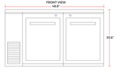 Coldline CBB-48 48" Black Counter Height Narrow Solid Door Back Bar Refrigerator - TheChefStore.Com