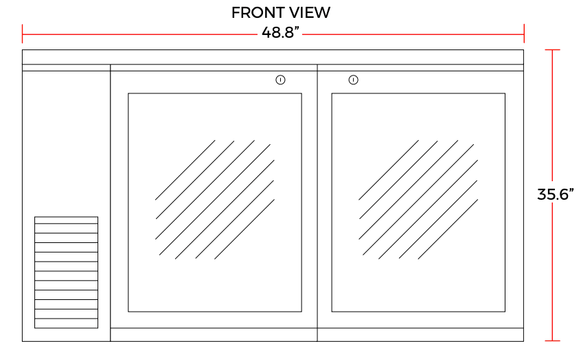 Coldline CBB-48G 48" Black Counter Height Narrow Glass Door Back Bar Refrigerator - TheChefStore.Com