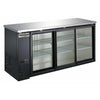 Coldline CBB-72G-SL 72" Refrigerated Narrow Black Sliding Glass Door Back Bar Cooler - TheChefStore.Com