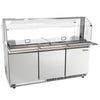 Coldline CBT-72-CSG 72" Stainless Steel Refrigerated Salad Bar, Buffet Table with Sneeze Guard, Tray Slide and Pan Cover, Self Service - TheChefStore.Com