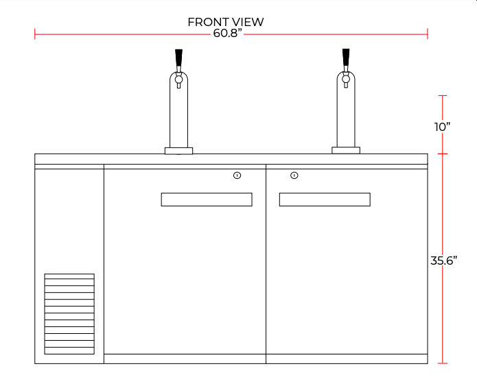 Coldline CDD-60 60″ Refrigerated Direct Draw Beer Dispenser, 15.8 Cu. Ft. - TheChefStore.Com