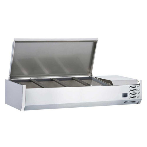 Coldline CTP48SS 48" Refrigerated 4 Pan Stainless Steel Top Cover Countertop Salad Bar - TheChefStore.Com