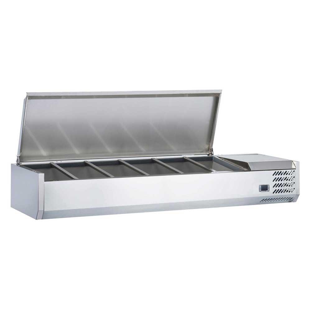 Coldline CTP60SS 60" Refrigerated 6 Pan Stainless Steel Top Cover Countertop Salad Bar - TheChefStore.Com