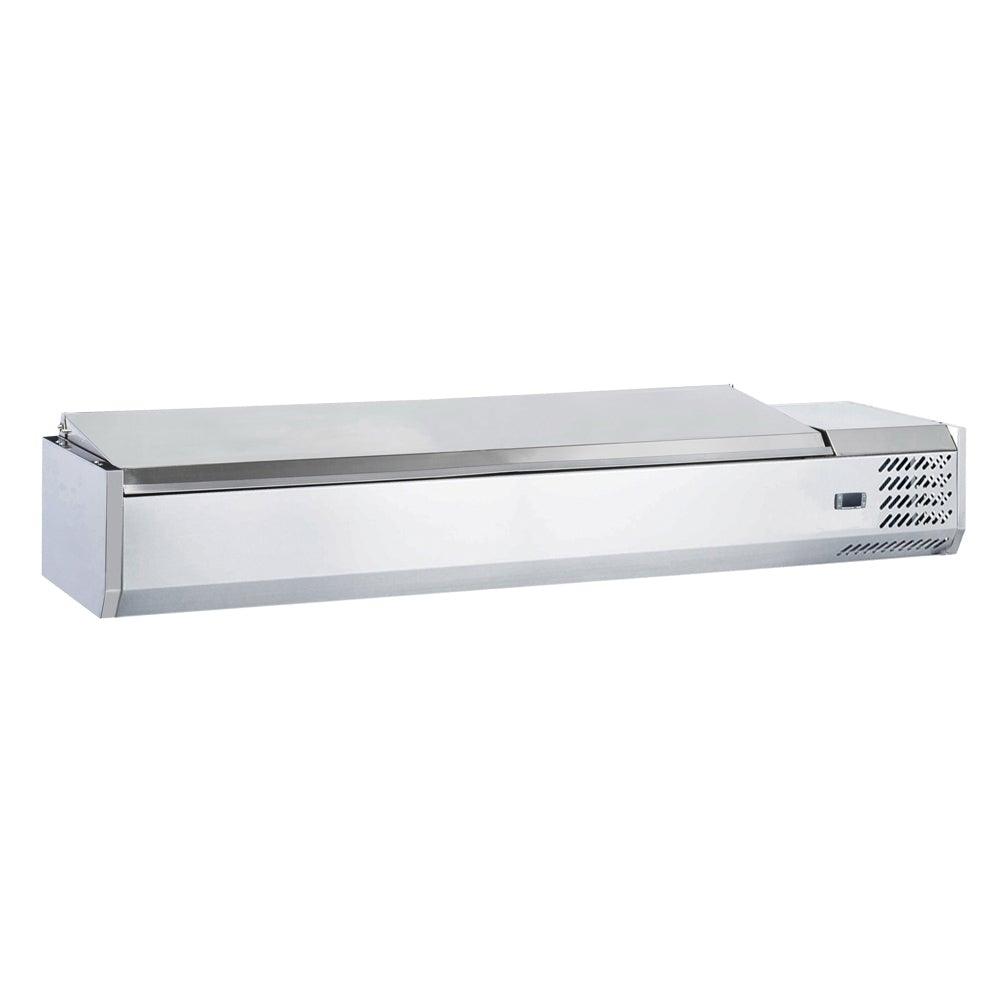 Coldline CTP70SS 71" Refrigerated 8 Pan Stainless Steel Top Cover Countertop Salad Bar - TheChefStore.Com