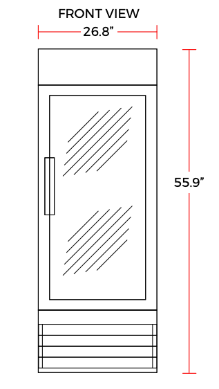 Coldline D10-B 27" Single Glass Swing Door Merchandiser Freezer, Black - TheChefStore.Com