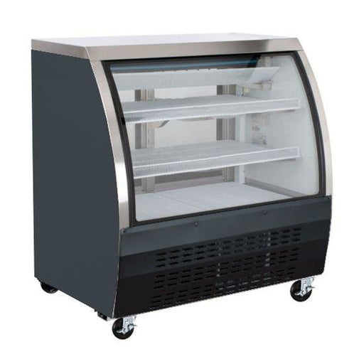 Coldline DC36-B 36" Black Refrigerated Curved Glass Deli Meat Display Case - TheChefStore.Com