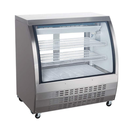 Coldline DC36-SS 36" Stainless Steel Curved Glass Refrigerated Deli Display Case - TheChefStore.Com