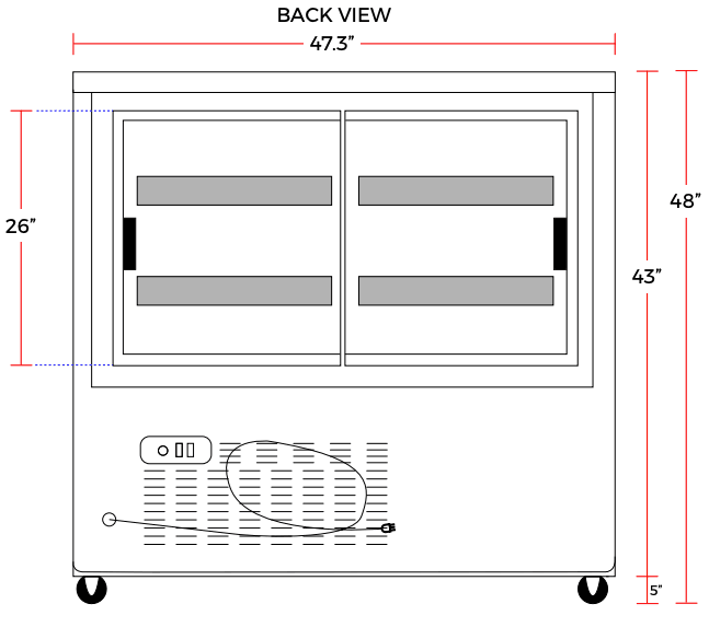 Coldline DC48-B 48" Black Curved Glass Refrigerated Deli Display Case - TheChefStore.Com