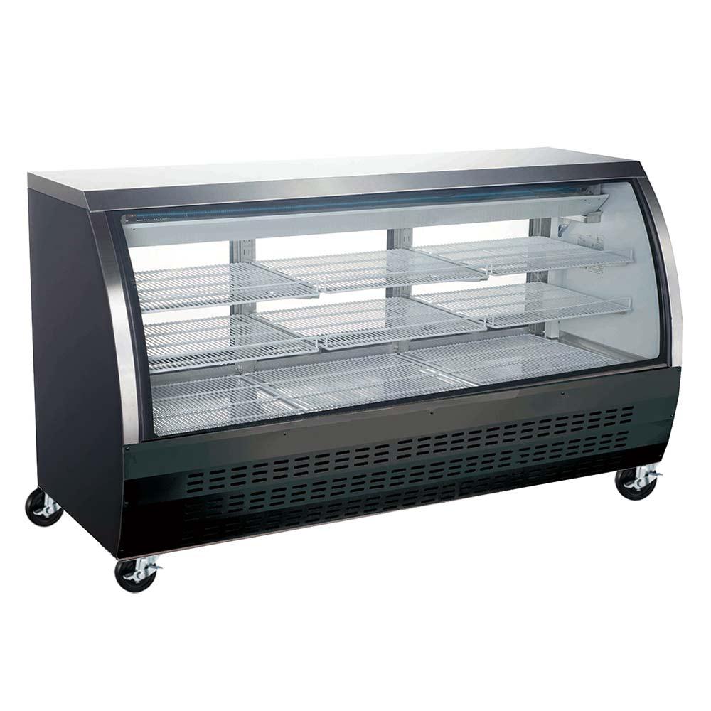 Coldline DC80-B 80" Black Curved Glass Refrigerated Deli Display Case - TheChefStore.Com