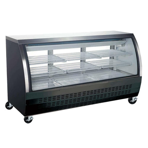 Coldline DC80-B 80" Black Curved Glass Refrigerated Deli Display Case - TheChefStore.Com