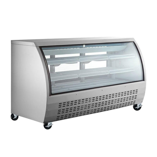 Coldline DC80-SS 80" Stainless Steel Curved Glass Refrigerated Deli Display Case - TheChefStore.Com