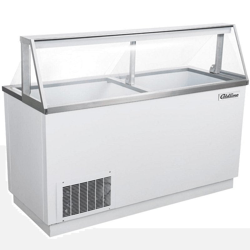 Coldline DIP-66 68" 12 Tub Deluxe Ice Cream and Gelato Dipping Cabinet - TheChefStore.Com