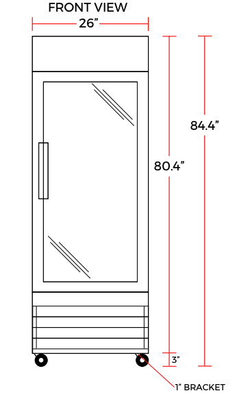 Coldline G12-B 26" Single Glass Swing Door Merchandiser Refrigerator, Black - TheChefStore.Com