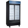 Coldline G40S-B 40" Double Glass Sliding Door Merchandising Refrigerator, Black - TheChefStore.Com